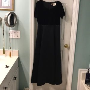 Formal velvet and satin gown